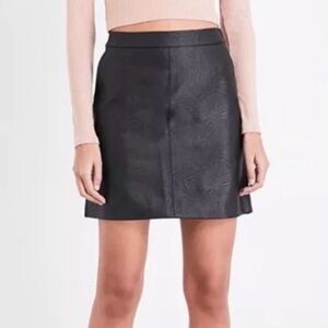 Topshop Faux Leather Mini Skirt Black Sz 2